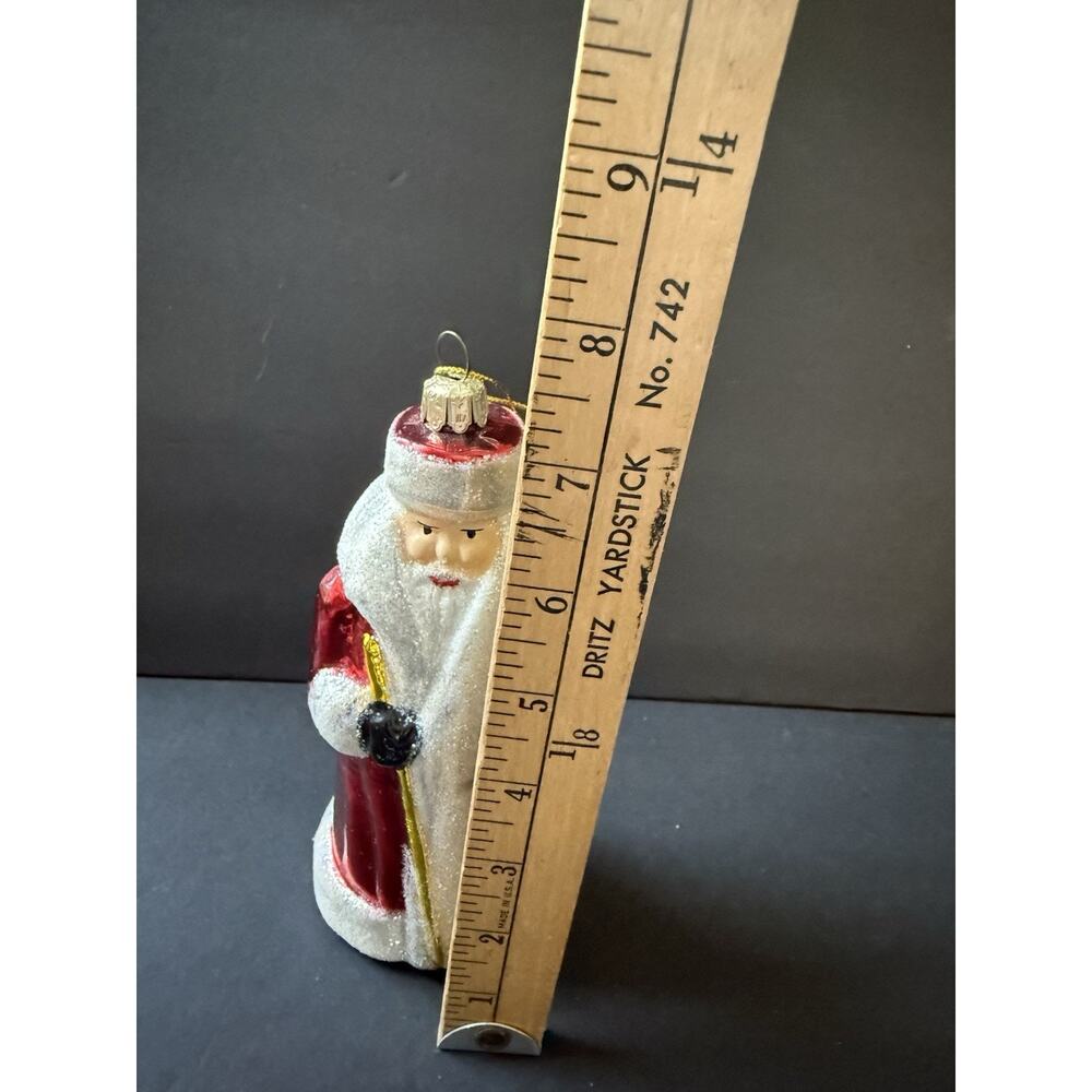 Vintage 1996 Large 7” Santas Best Hand Blown glass Christmas Ornament European - Picture 6 of 7